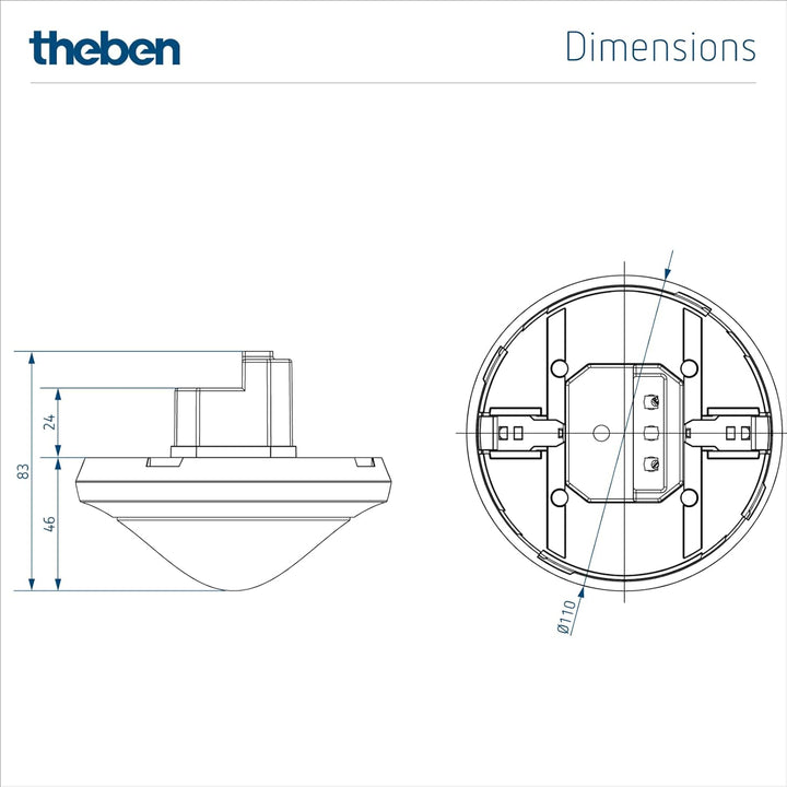 Theben 2019300 thePassa P360 KNX UP WH - KNX - Präsenzmelder Passiv-Infrarot - PIR - 360°, THEPASSA