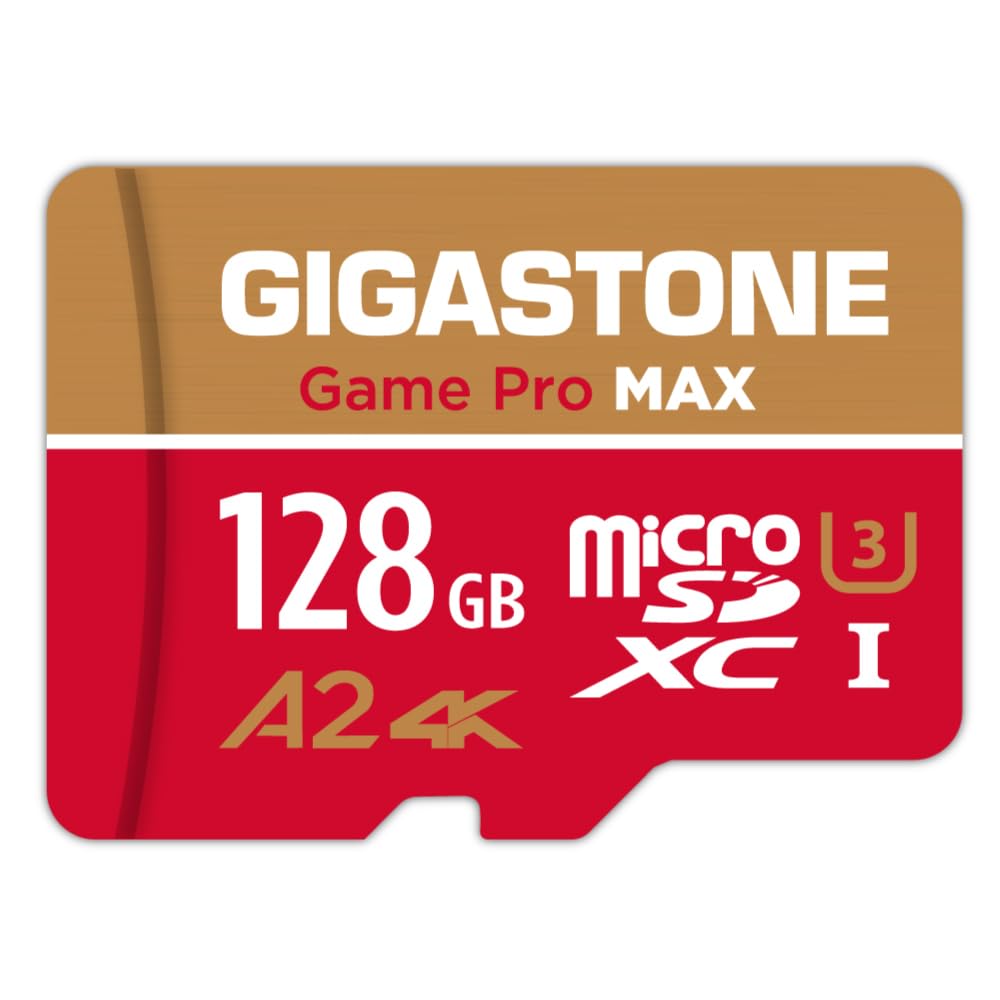 【Nur für Switch 1】GIGASTONE 128GB Micro SD Karte + Adapter, Game Pro MAX, bis zu 120/80 MB/s, MicroS