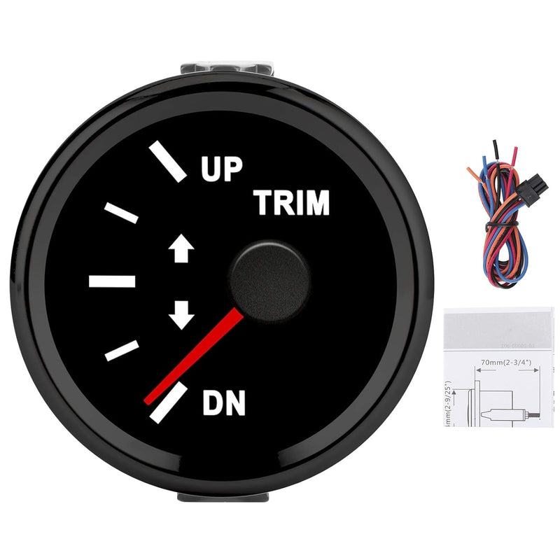 Trimmlehre IP67 Wasserdicht 9-32 V DC 52 Mm Boat Trim Balance Gauge Für Ship Yacht Marine(Schwarzer