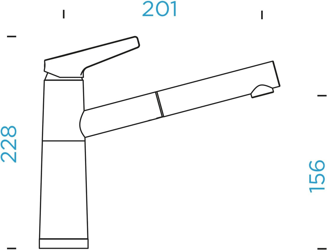 Schock Küchenarmatur SC-510 Silverstone Niederdruck Armatur CRISTADUR mit ausziehbarer Schlauch-Brau