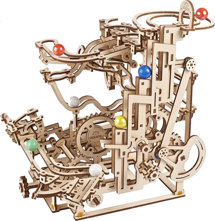 UGEARS DIY-Mechanische Holzkugelbahn - Marble Run 3D Holzpuzzle für Erwachsene - Holzmurmelbahn mit