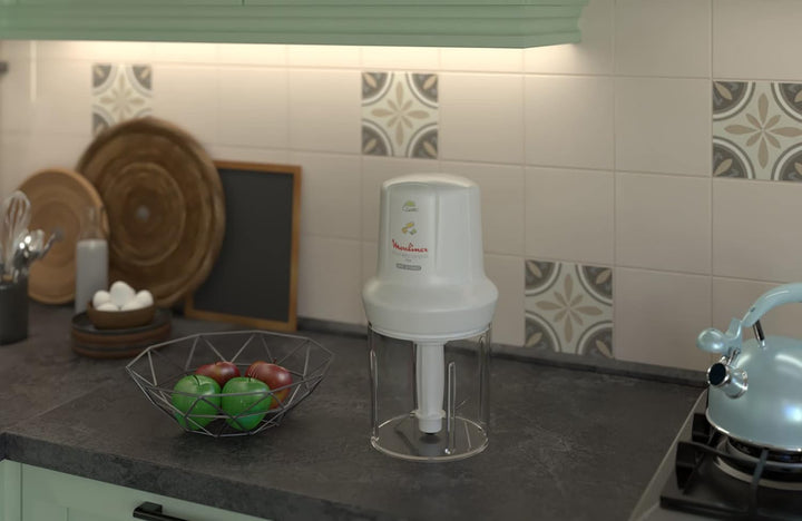 Moulinex DJ300110 Mini Chopper Elektro Moulinette Compact Shaker mit Deckel Weiss 270 W, 270 W