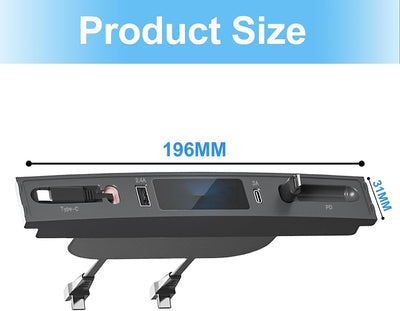 Tesla-USB Hub Docking Station, USB Hub für Tesla-Model 3/Y 2023-2021, Digitalanzeige Mittelkonsolen