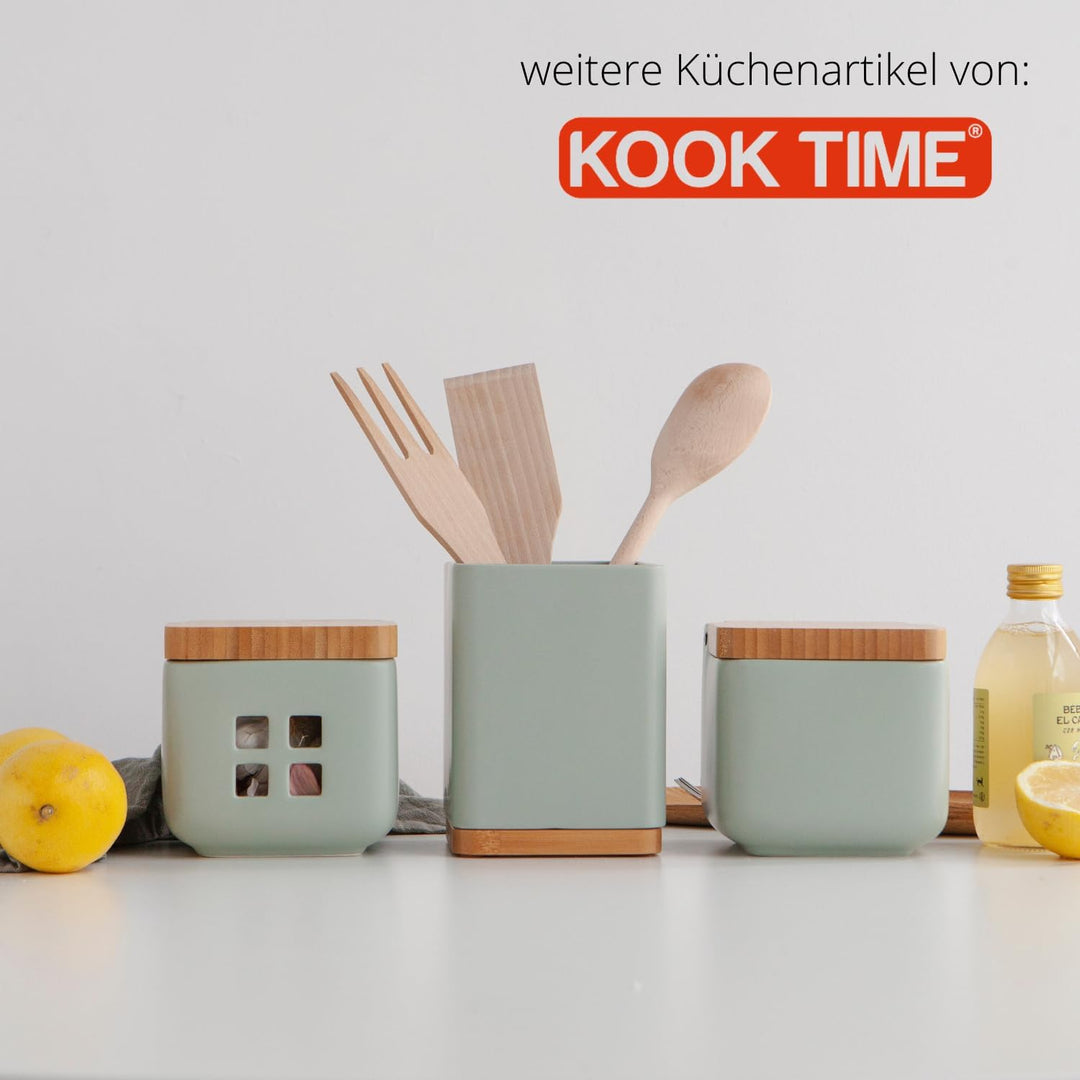 KOOK TIME Küchenutensilienhalter - Praktischer Utensilienhalter für die Küche, Besteckhalter aus Ker