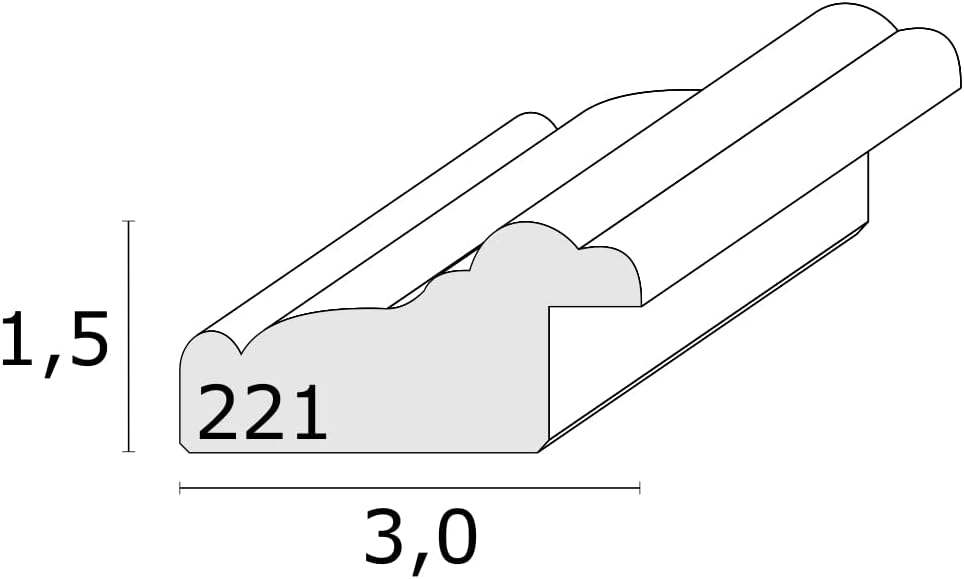 Deknudt Frames S221H3 Bilderrahmen 40x50 Basic, Weiss mit Schwarz, Holz Holz Fotokader