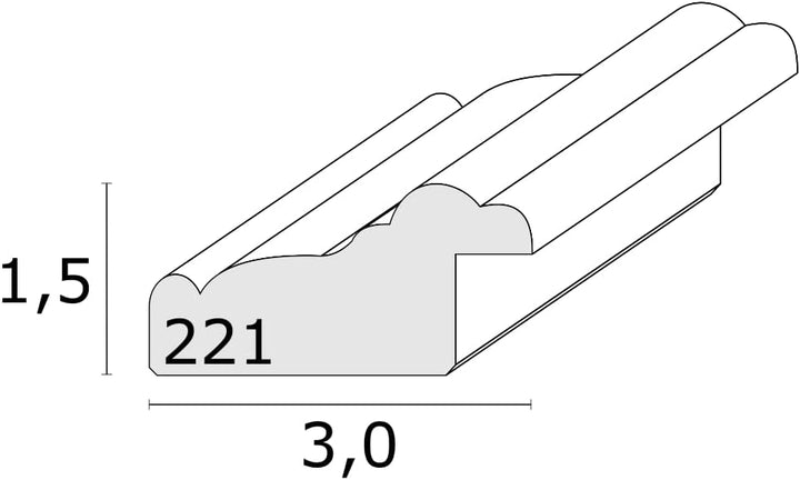 Deknudt Frames S221H3 Bilderrahmen 40x50 Basic, Weiss mit Schwarz, Holz Holz Fotokader
