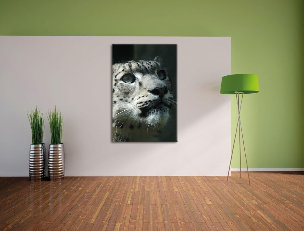 Pixxprint Leopard, Format: 100x70 auf Leinwand, XXL riesige Bilder fertig gerahmt mit Keilrahmen, Ku