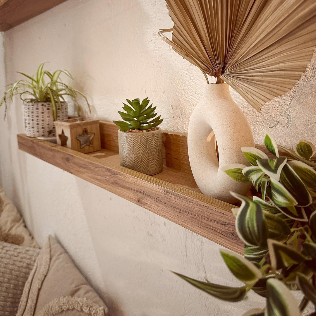 MOBILI FIVER, 2er-Set First Bilderregale, 80 cm, rustikale Eiche, Made In Italy 80 x 13 x 8 cm Rusti