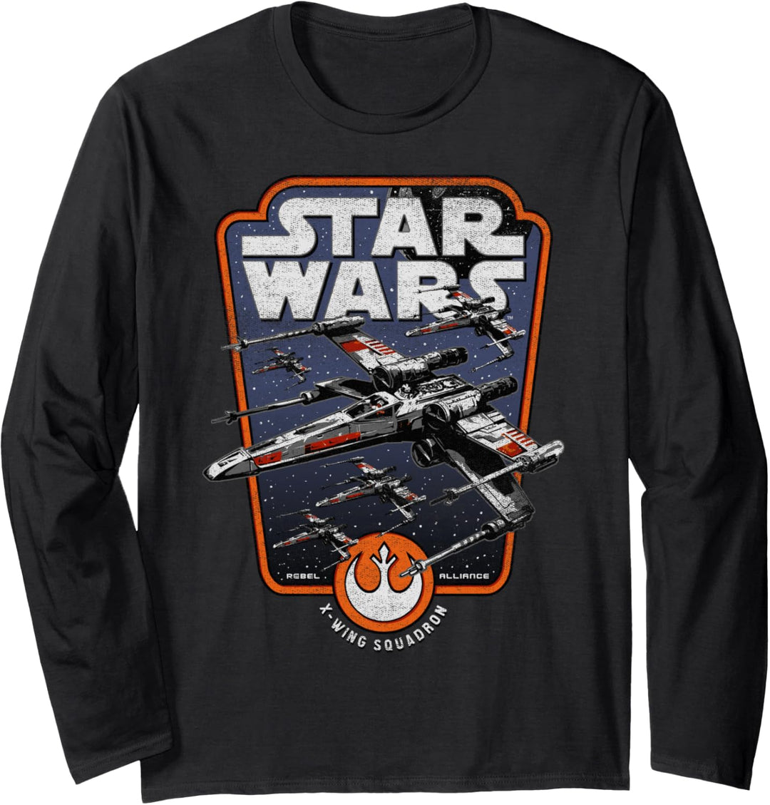 Star Wars X-Wing Squadron Distressed Patch Langarmshirt