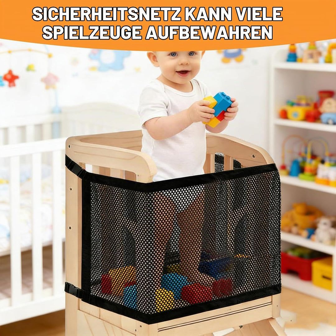 Sicherheitsnetz für Kleinkinderturm, 110x45cm Doppelschichtiges Schutznetz für Lernturm &amp; Küchenhelf