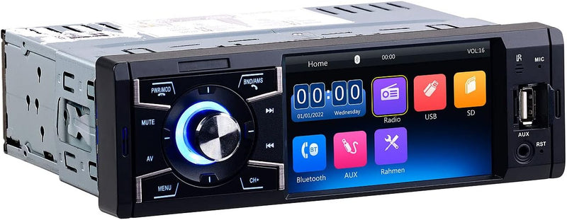 Creasono 1 DIN Radio: MP3-Autoradio mit TFT-Farbdisplay, Bluetooth, Freisprecher, 4X 45 Watt (Autora