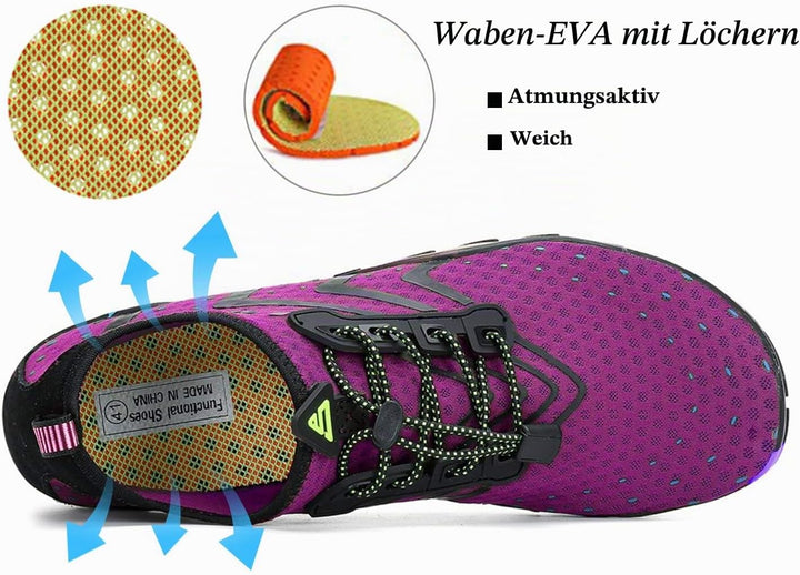 SAGUARO Badeschuhe für Herren Damen - 7/9 Drainagelöcher Schnelltrocknende rutschfest, Gr 35-48 40 E