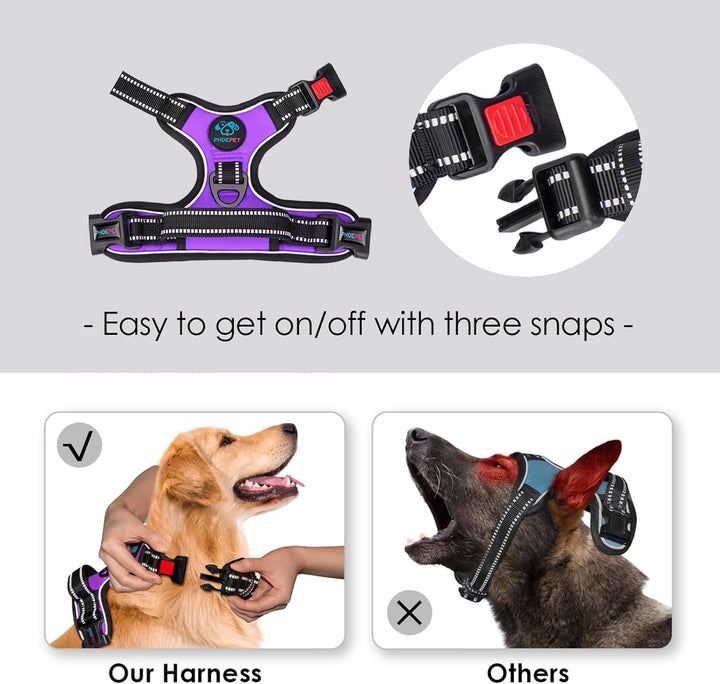 PHOEPET Hundegeschirre ohne Ziehen für kleine Hunde, reflektierend, verstellbare Front-Clip-Weste mi
