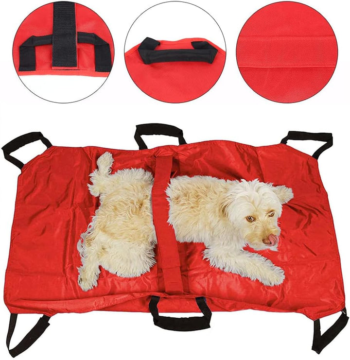 Haustier Hund Trage Faltbar Haustiertrage Nylon VeterinäR Haustiertransportbahre mit 6 Griffe, 110KG