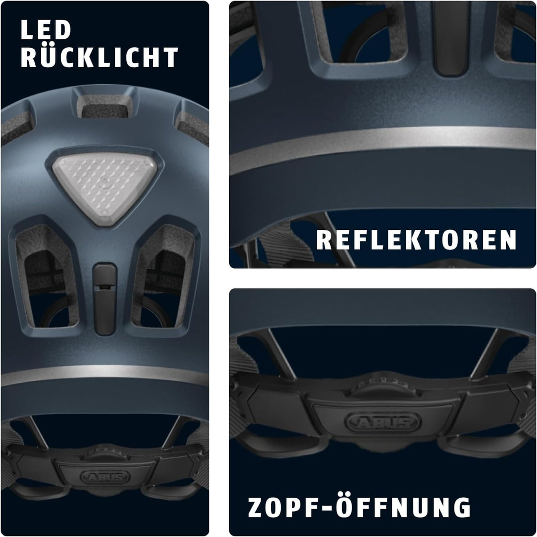ABUS Fahrradhelm Youn-I 2.0 - mit Licht für Kinder, Jugendliche und junge Erwachsene - für Mädels un
