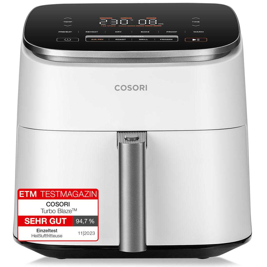 Cosori Turboblaze Heissluftfritteuse Airfryer, 9-in-1 Air Fryer XXL 6L, leiser DC Motor mit 5 Geschw