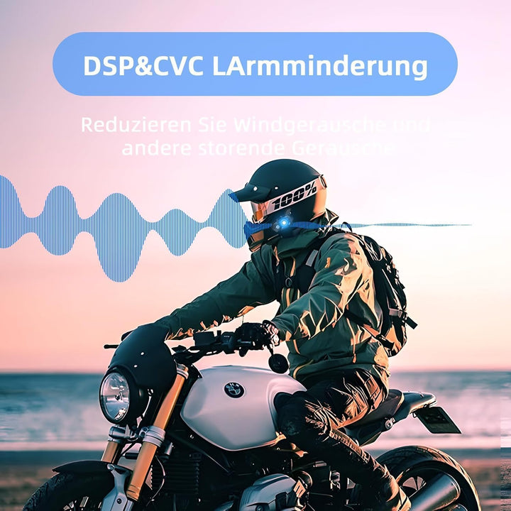 R5 Pro Motorrad Headset Intercom mit HiFi/FM/AI Sprache Motorrad Bluetooth Headset für 2 Personen in