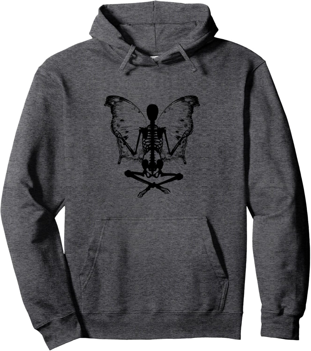 Fairy Grunge Fairycore Skelettfrau Schmetterlingsflügeln Pullover Hoodie