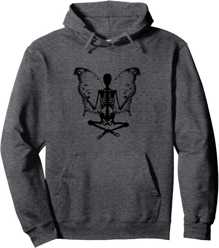 Fairy Grunge Fairycore Skelettfrau Schmetterlingsflügeln Pullover Hoodie