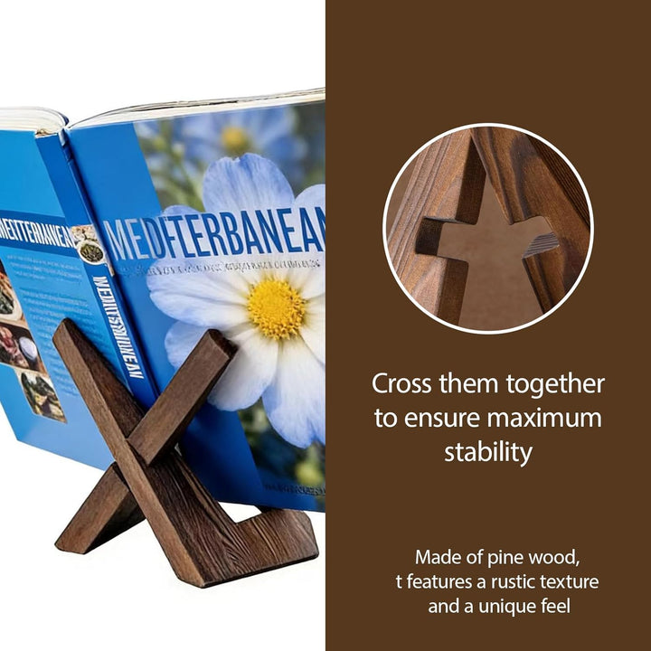 Wooden Plate Stand, Tellerhalter aus Kiefernholz, Kochbuch Ständer, Holz Dekorative Ständer, für gro