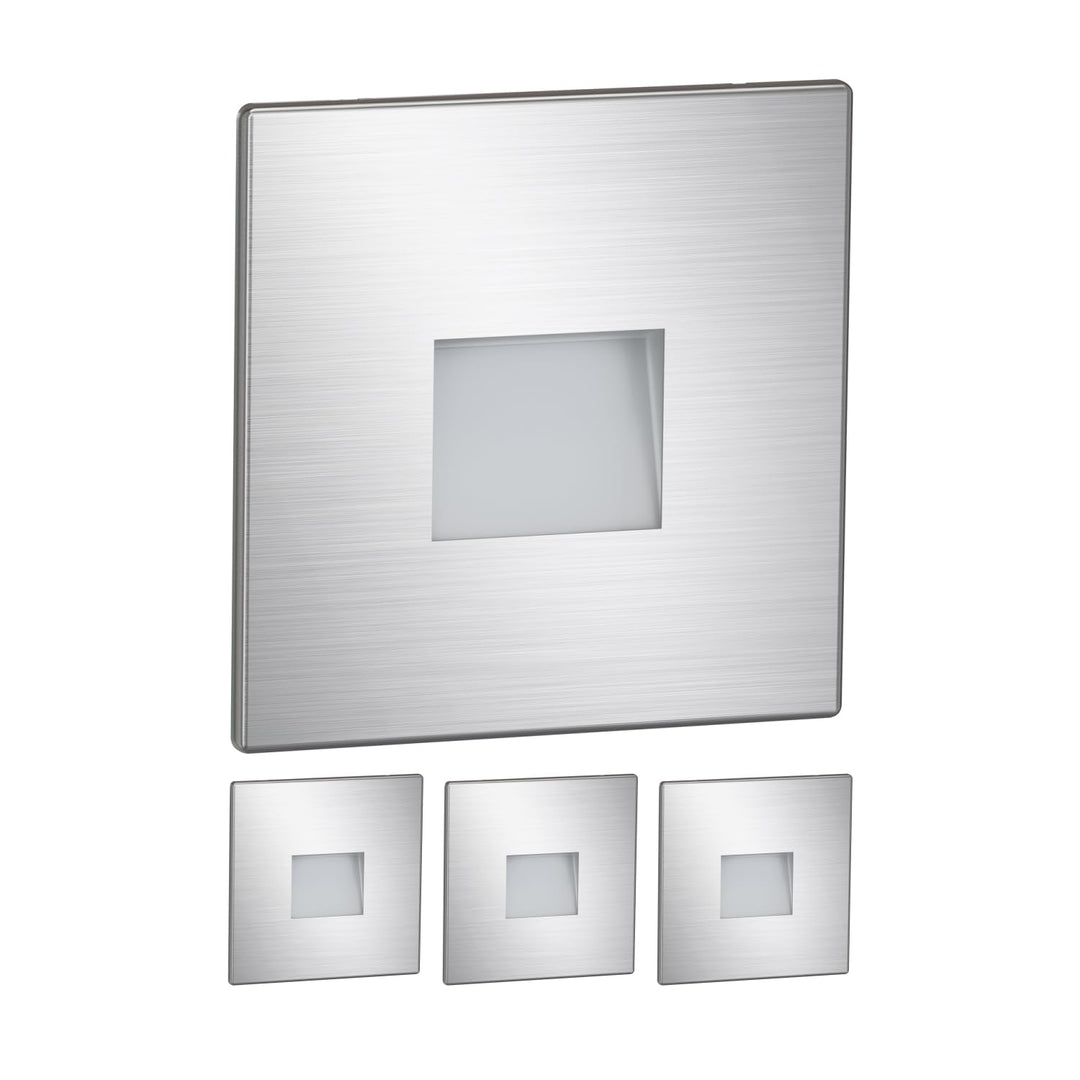 ledscom.de LED Treppenlicht/Treppenbeleuchtung FOW für innen und aussen, Downlight, eckig, edelstahl