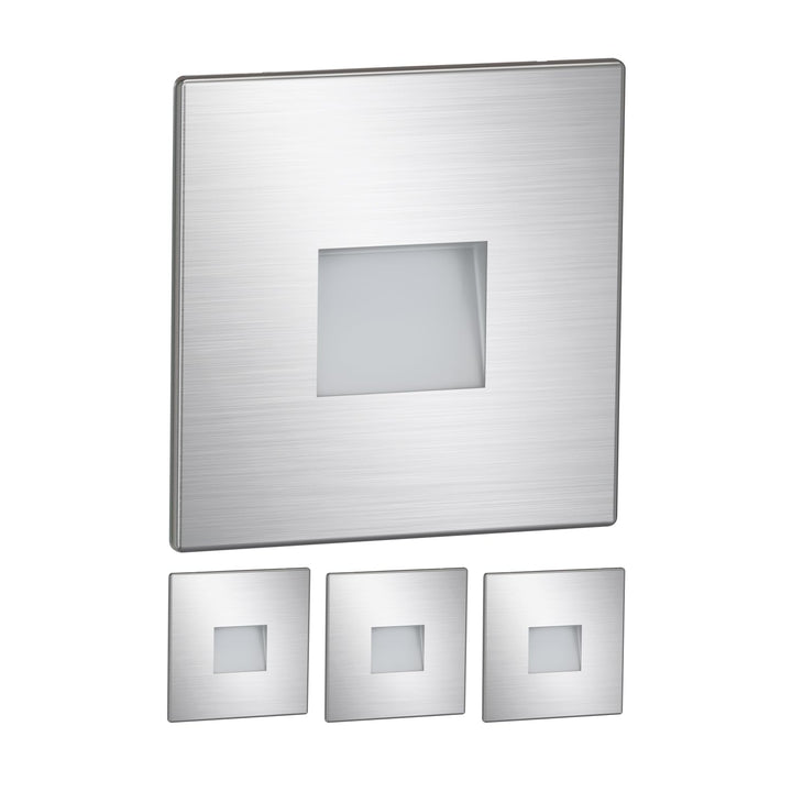 ledscom.de LED Treppenlicht/Treppenbeleuchtung FOW für innen und aussen, Downlight, eckig, edelstahl