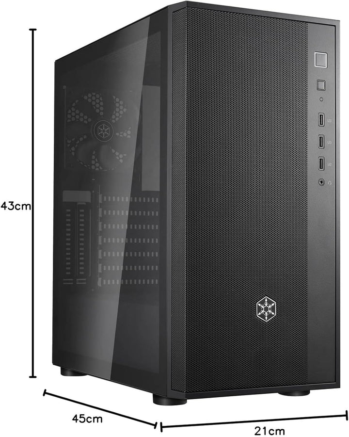 Silverstone FARA R1 V2- FARA R1-V2 Tower ATX Computer Gehäuse, Mesh Front Panel, Seitenteil aus gehä