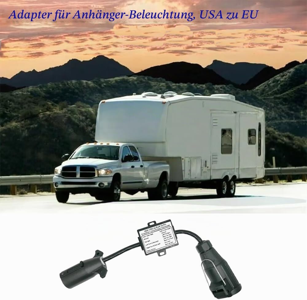 NEWFUN Adapter Anhänger 7 Auf 13 Polig, Anhängerstecker Kabelbaum, Adapterkabel Anhänger Verlängerun