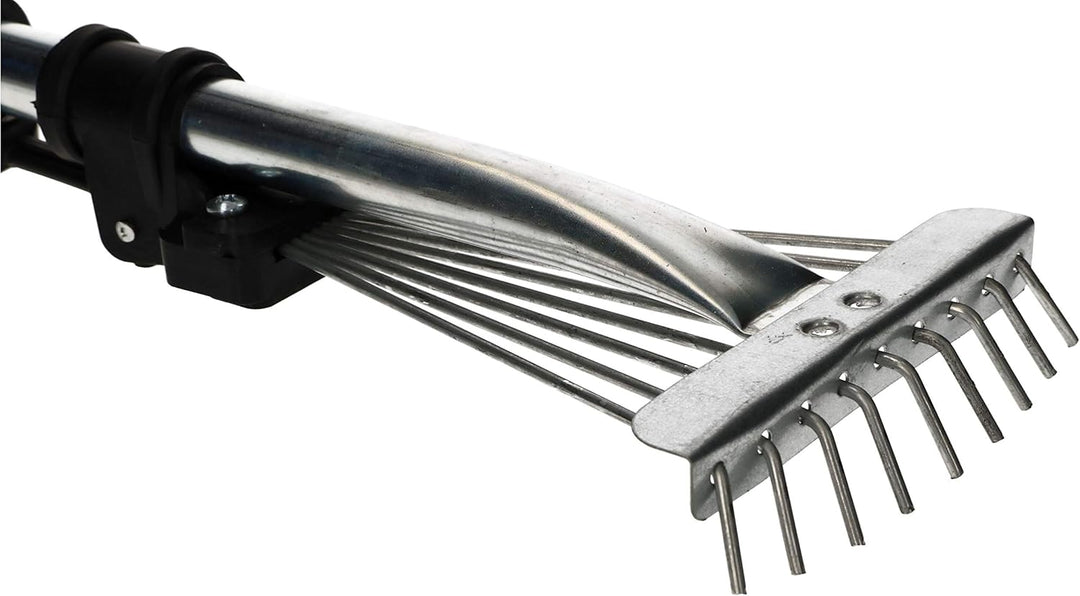 KOTARBAU® Robuster Fächerbesen 20 cm aus Metall Verstellbar 25 - 100 mm Minirechen mit 9 Zinken Laub