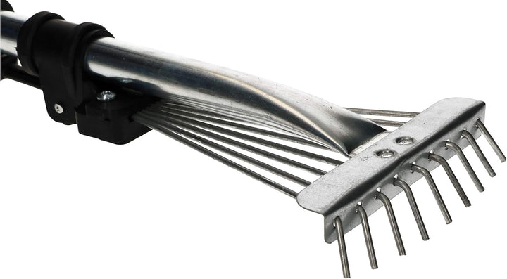 KOTARBAU® Robuster Fächerbesen 20 cm aus Metall Verstellbar 25 - 100 mm Minirechen mit 9 Zinken Laub
