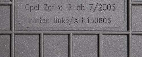 Fussmatten Vorne, Hinten 2 Reihen + Tunnel Matte 7er Set für Opel Zafira B 2005-2014 5-7 Sitzer Gumm