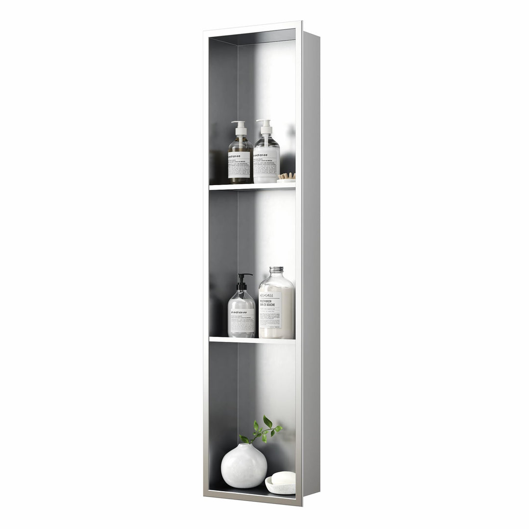 Neodrain Wandnische Dusche Edelstahl Dreifach-Duschnische Wandnische Lagerung für Badezimmer 90x20 c