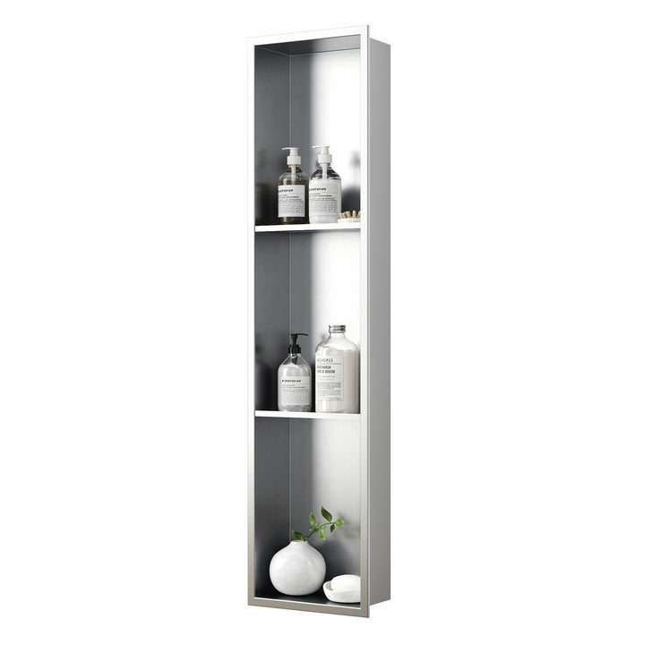 Neodrain Wandnische Dusche Edelstahl Dreifach-Duschnische Wandnische Lagerung für Badezimmer 90x20 c