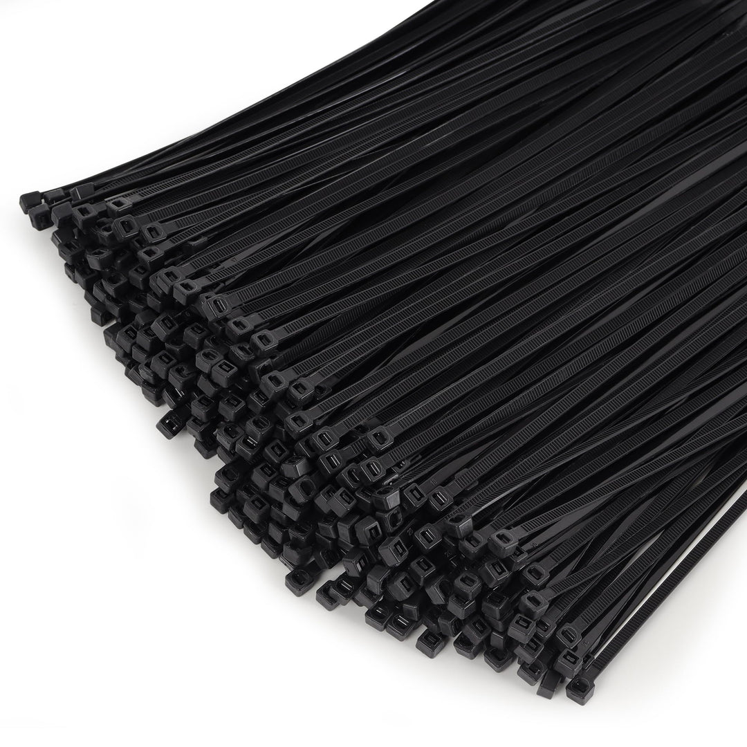 Kabelbinder-Set: 1000 Stück, 250 x 4,8 mm, Schwarz, UV-Beständig, 23 kg Zugfestigkeit - Ideal für Ka