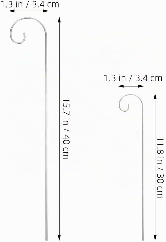 VICASKY 10PCS 30cm+10PCS 40cm Silberne Haken Für Pflanzenetiketten: Markierung Für Gemüsegarten Meta