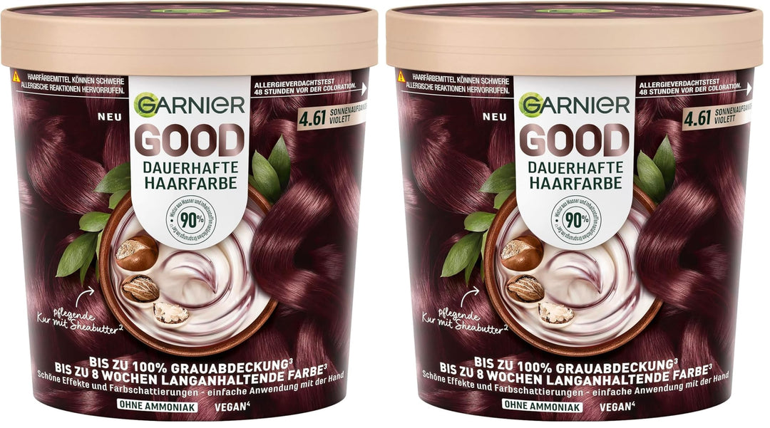 Garnier GOOD Dauerhafte Haarfarbe 4.61 Sonnenaufgangs-Violett – Coloration ohne Ammoniak, bis zu 100
