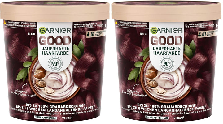 Garnier GOOD Dauerhafte Haarfarbe 4.61 Sonnenaufgangs-Violett – Coloration ohne Ammoniak, bis zu 100