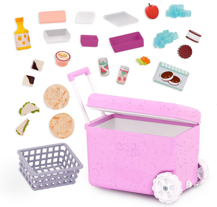 Our Generation – OG Camping Kühlbox – 46 cm Puppe Zubehör – Rollende Kühlbox mit Rädern – Spielzeuge