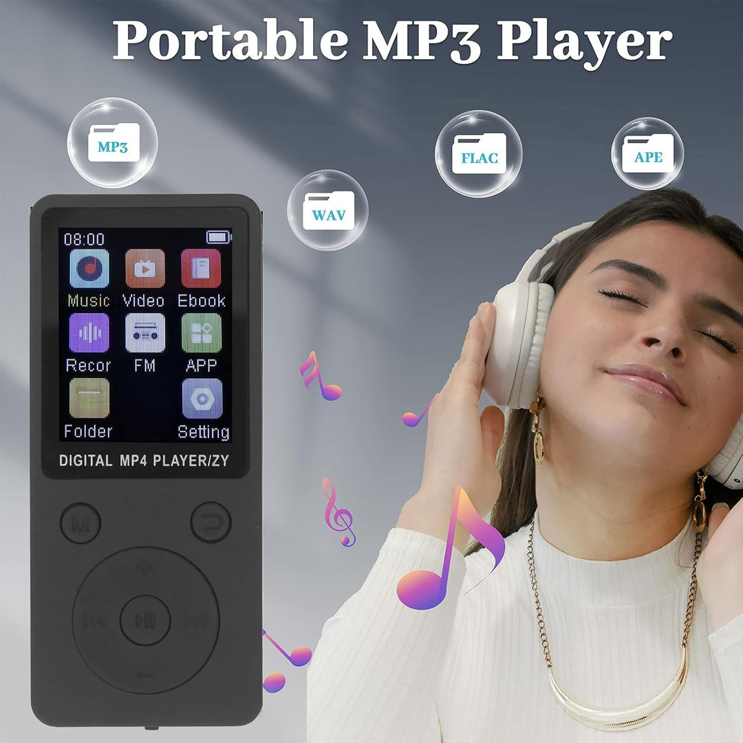 MP3-Player mit Bluetooth 5.0, 1,8-Zoll-Farbbildschirm, Tragbarer Musik-Player, HiFi-Sound-Musik-Play