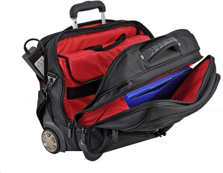Pilotentrolley Pilotenkoffer Aktentrolley Aktenkoffer Koffer Trolley 47 cm Schwarz Dermata Bowatex
