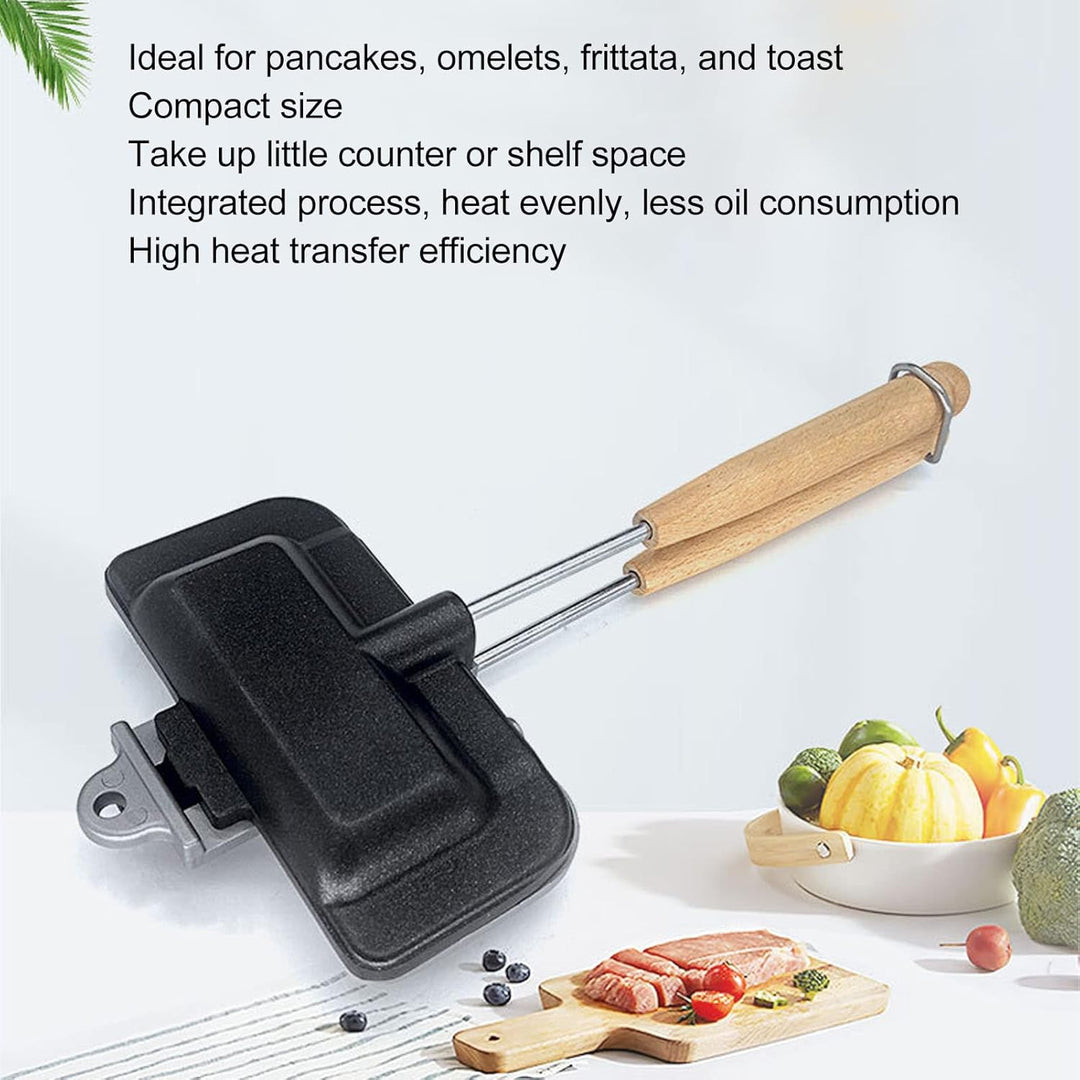 Sandwichmaker für Camping, Antihaft Grillpfanne, Doppelseitige Bratpfanne für Sandwich, Panini und T