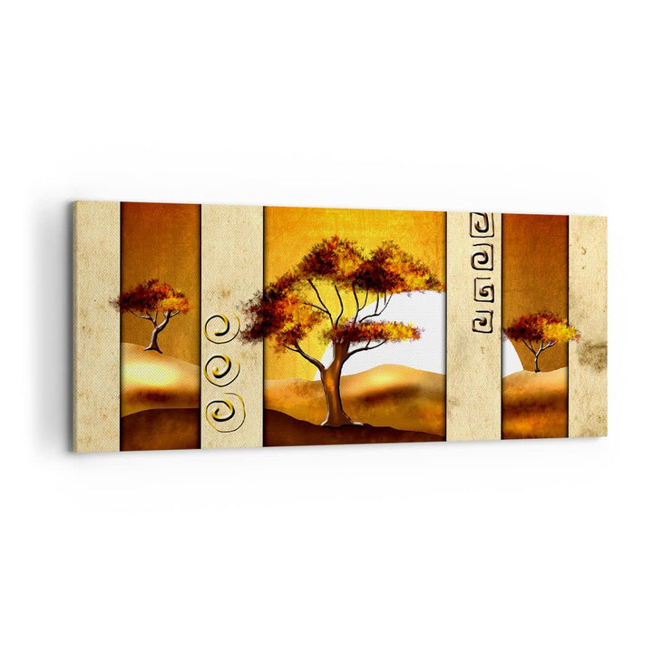 Wandbilder Dekoration Wohnzimmer Modern baum savanne wüste Panorama Bilder auf Leinwand 120x50cm Lei