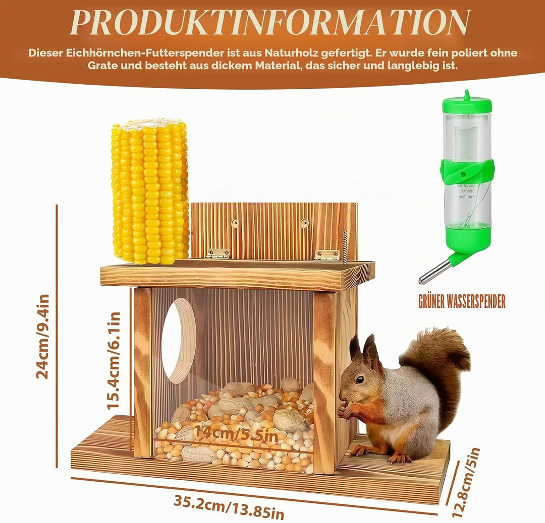 Eichhörnchen Futterhaus mit Metalldach: Eichhörnchen Futterhaus Wetterfest, Stabiles Eichhörnche n H