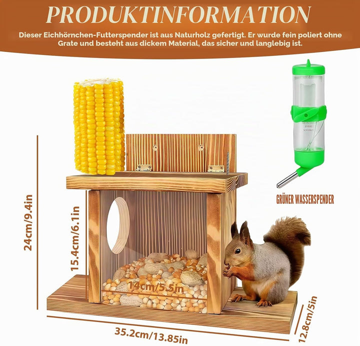 Eichhörnchen Futterhaus mit Metalldach: Eichhörnchen Futterhaus Wetterfest, Stabiles Eichhörnche n H