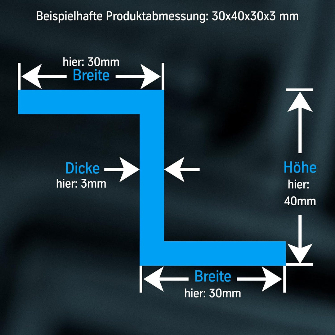 thyssenkrupp Z-Profil Aluminium 18 x 43 x 18 x 3 mm in 1000 mm Länge | Alu Profil | AlMgSi0,5 | EN A