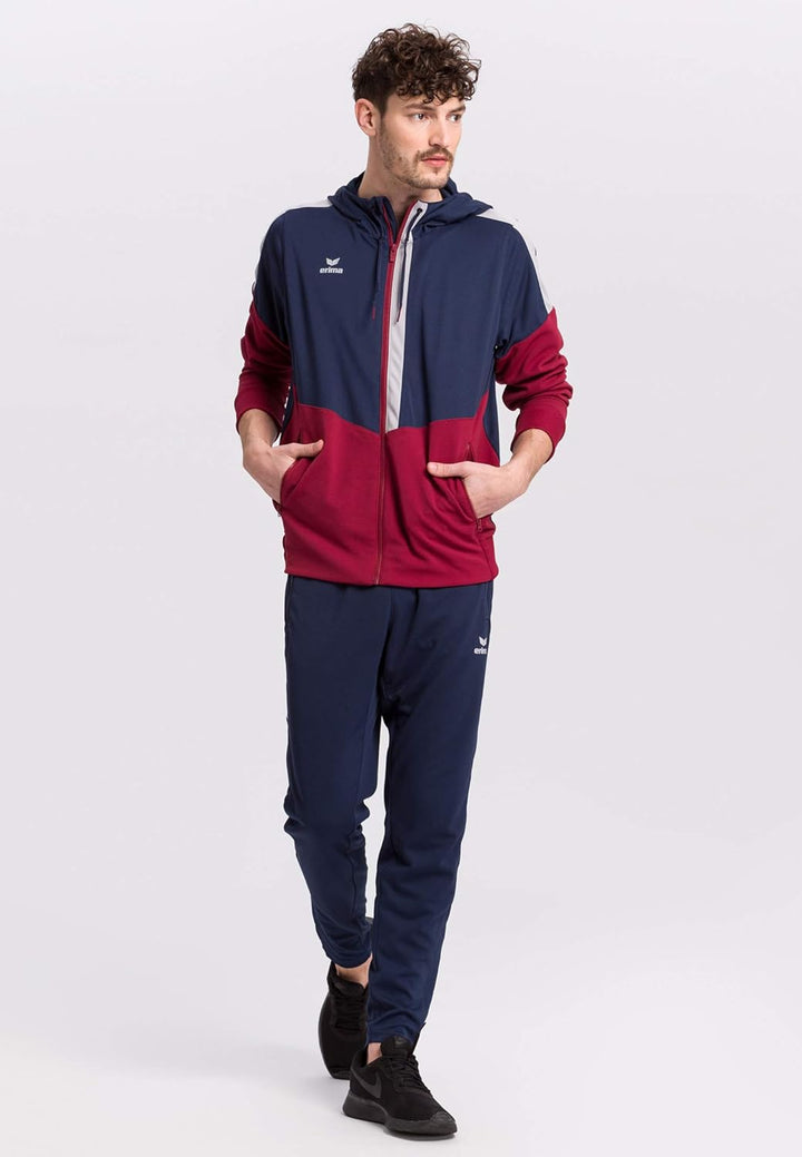 Erima Herren Squad Trainings Jacke S new navy/bordeaux/silver grey, S new navy/bordeaux/silver grey