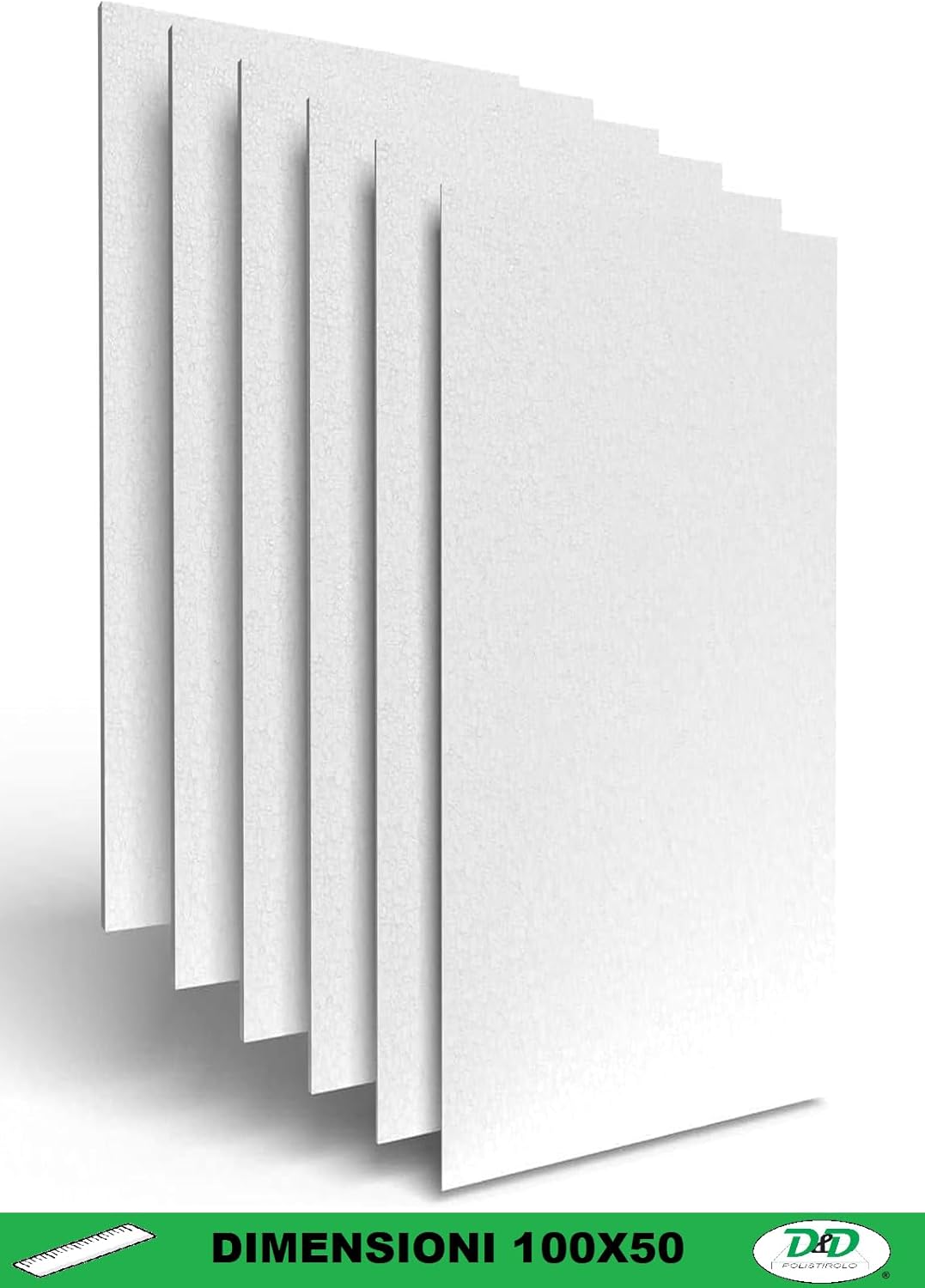 D. & D. Polystyrol (7 Platten H 1,5 cm) 100 cm x 50 cm, Mehrzweckplatten aus Polystyrol, EPS 80, 7 P