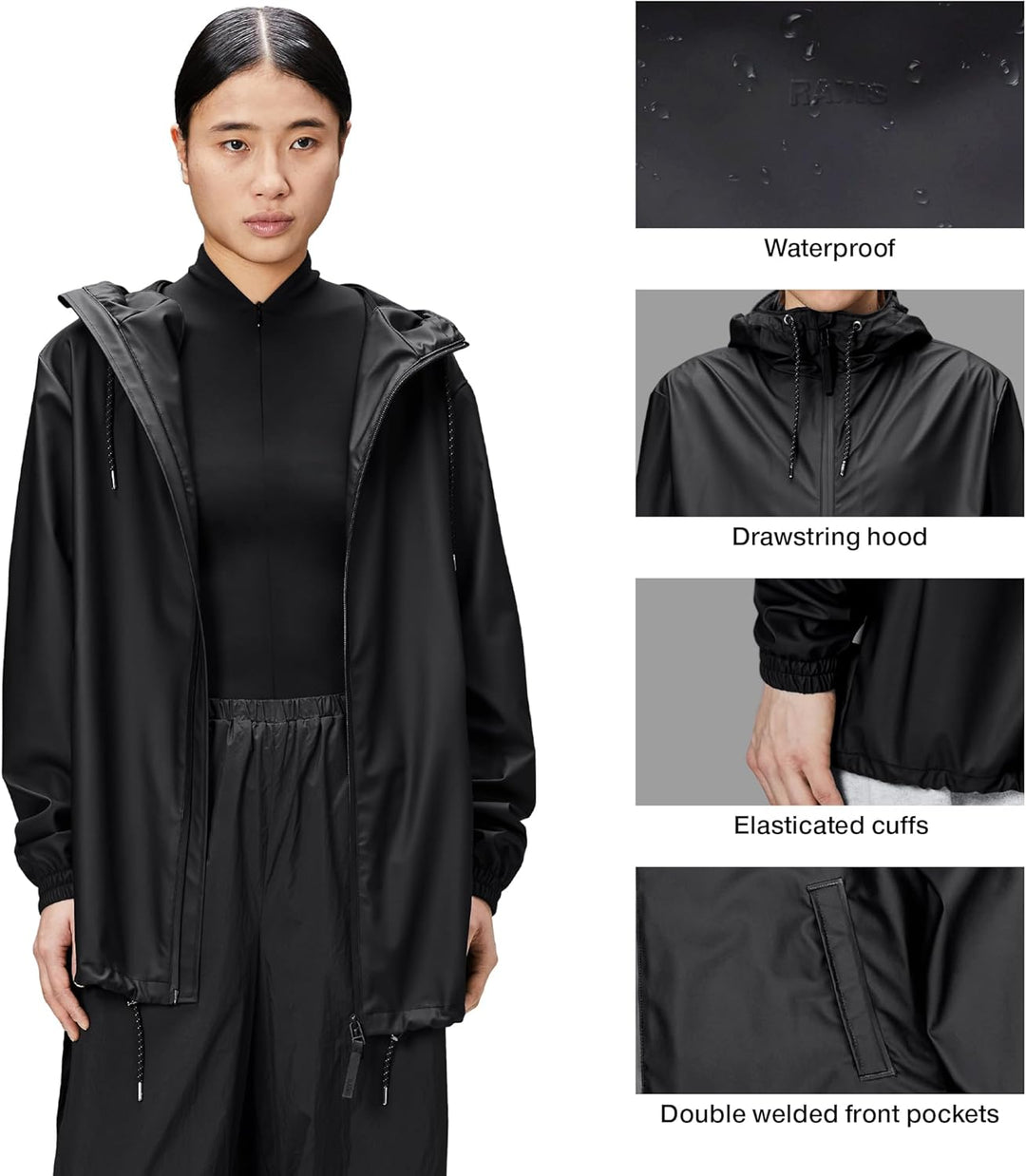 RAINS Unisex Stormbreaker Regenjacke XXS 01 Schwarz, XXS 01 Schwarz