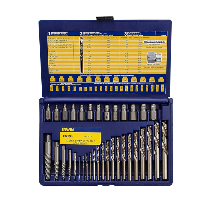 Irwin 1135ZR Schraubenausdreher/Bohrer-Set, 35-teilig Schraubenausdreher, spiralförmig 35-Piece, Sch