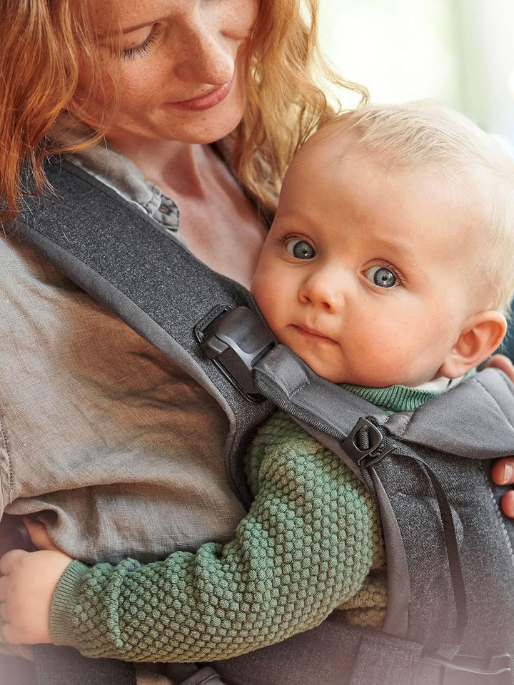 BabyBjörn Babytrage One, Gewebt mix, Jeansgrau/Dunkelgrau